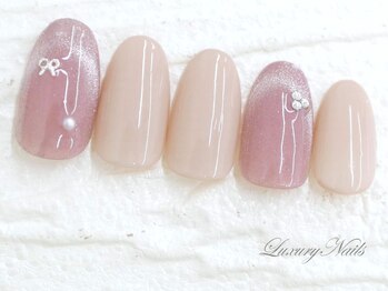 ラグジュアリーネイルズ アカバネ(Luxury Nails Akabane)/モテ可愛*マグネット＆リボン