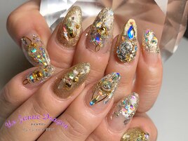 【自爪ネイル】ゴールドネイル