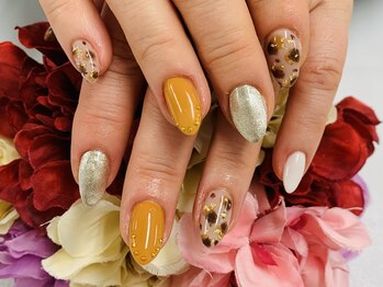 ダブルネイル(Double Nail)/【ほり】シンプルなアニマル柄