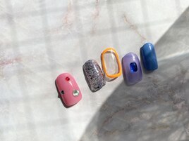 しずく　カラフルネイル