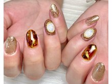 ラヴィネイル(La Vie Nail)/べっ甲/ミラーアート/秋ネイル