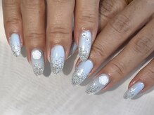 ホランイネイル(HORANGI NAIL)/涼しげフラワーネイル