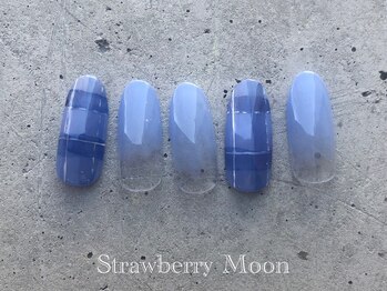 サロンストロベリームーン(Salon Strawberry Moon)/チェックネイル　￥6980