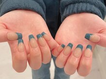 プラチナムドール 二条店(PLATINUMDOLL)/フレンチネイル/梅雨ネイル