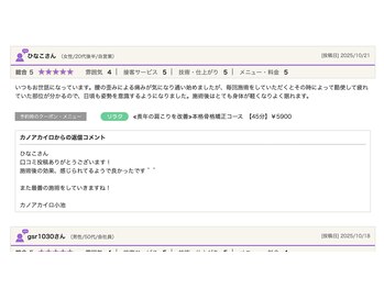 カノアカイロ/頂いた口コミ２　腰痛が軽く