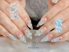 クリアネイルｘリボン