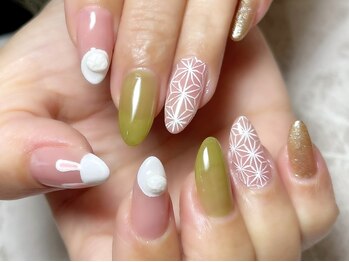 レディグリッター(Lady glitter)/うさぎ&麻の葉模様