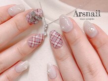 アルスネイル(Ars nail)/バレンタインチェックネイル
