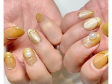 ラヴィネイル(La Vie Nail)/ミラー/ビックパール/秋ネイル