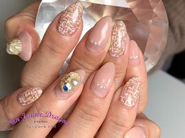 【自爪ネイル】ツイードネイル