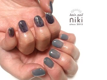 ニキ ヘアー ネイル(niki hair nail)/ブルーアシメ