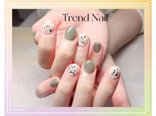 トレンドネイルスタジオ(Trend Nail Studio)/ワンカラーに4本指のアート追加