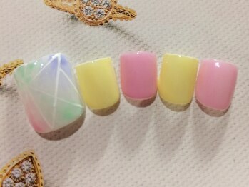 ネイルサロン リリオ(Nail Salon Ririo)/カラフルパステルフットネイル