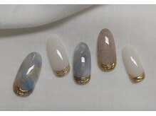 スピードネイル アンド アイ 宮交シティ店/#67 【ニュアンス×ミラー】