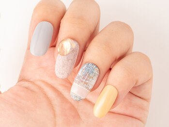 ヴァンネイル みなとみらい馬車道(VINGT NAIL)/夏のツイードネイル♪