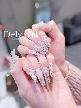 デリーネイル(Dely_nail)/可憐な指先桜とハートネイル