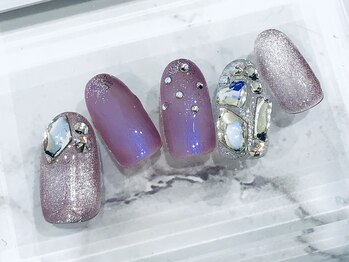 ツメトトノウ/ビジュー×マグネットネイル