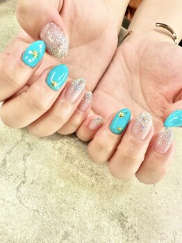 ネイルサロンファストネイルプラス 横浜店(FAST NAIL PLUS)/夏ネイル2023【ターコイズ】