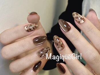 【秋ネイル　レオパード】