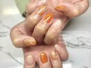 オレンジニュアンスネイル♪