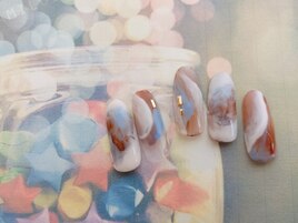 冬色マーブルネイル