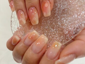 桃ネイル　フルーツネイル