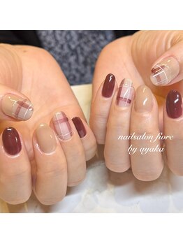 ボルドー×チェック