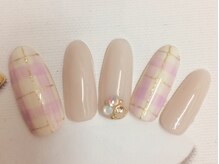ネイルサロン リリオ(Nail Salon Ririo)/ふんわりカラーのチェックネイル