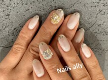 ネイルズアリー 立川店(Nails ally)/ブランドネイル×ラメフレンチ