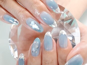ガラスフレンチネイル♪