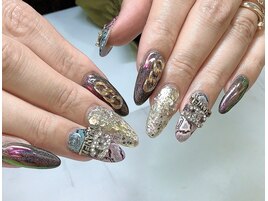 パイソン柄★スカルプネイル