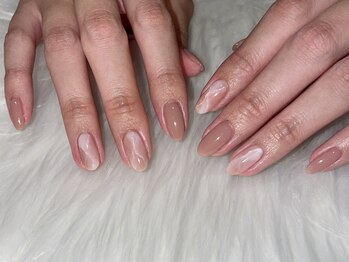 シェルネイル(SHELL NAIL)/大理石/ベージュ/staff:kumagai