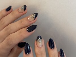 ネイビークロムフレンチ¥10550