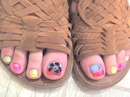 ハイビ スカス＆ヤシの木アート