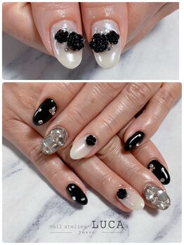 ネイルアトリエルカ(nail atelier LUCA)/M-980 モードなワンホンネイル