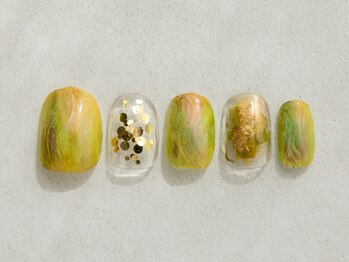 ルフトエーデ(LUFT Ode)/【Art 10】グリーン波ネイル