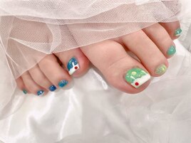 フット　カジュアル　夏ネイル