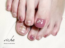 リーチェ ビューティアンドネイルサロン 大名店(Beauty&Nail Salon)/チェックフットネイル