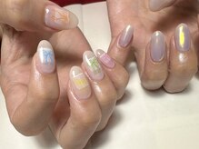 デューネイルスタジオ(dew nail studio)/アシメニュアンスリボン