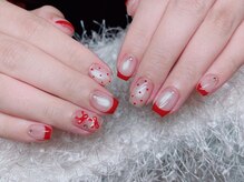 レアネイル 新宿(le'a nail)/レッドフレンチデザイン