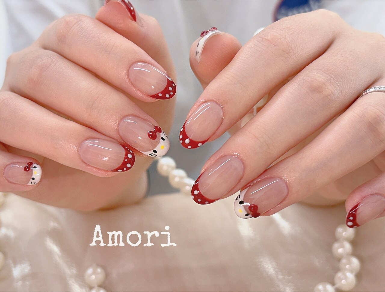 2026年冬トレンド】レッド フレンチのネイルデザイン集｜人気順｜4