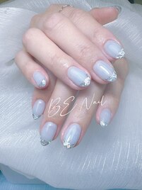 ガラスフレンチネイル
