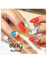 ラグ(RAG)/モノトーンフラワー