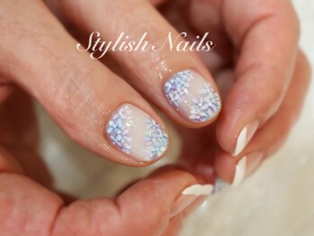 スタイリッシュネイルズ(Stylish Nails)/手描き紫陽花ネイル