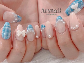 アルスネイル(Ars nail)/ブルーツイードネイル