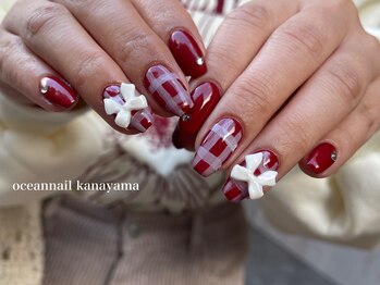 オーシャンネイル 金山店(Ocean Nail)/#ガーリーチェックネイル