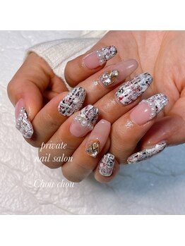 シュシュ(Chou chou)/秋冬に可愛いツイードネイル