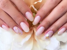 アイリッシュネイル 久屋大通店(Irish Nail)/乳白色＋金箔ネイル