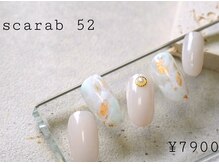 スカラべネイル52 春日部(Scarab Nail 52)/金箔＋ニュアンス*デザイン¥7900