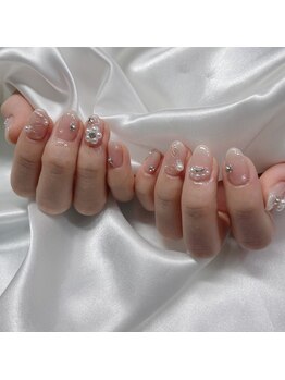 持ち込みパールフラワーネイル